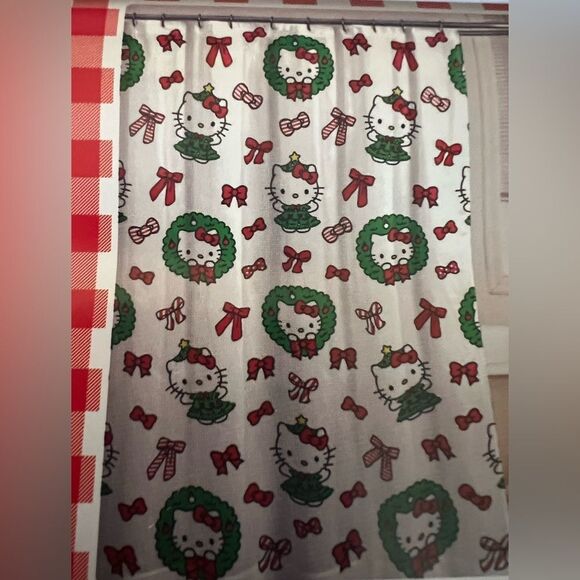 Hello Kitty Christmas Shower Curtain - Picture 2 of 4